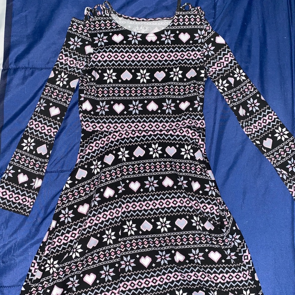 Children’s Place Cold Shoulder Black Link Dress